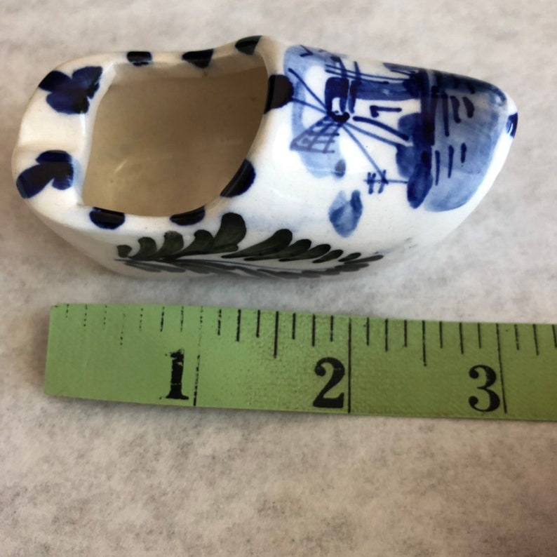 Delft Blue Shoe Vintage Miniature Clog Holland Souvenir Dutch Hand Painted Ashtray