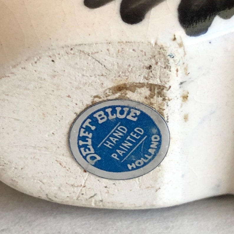 Delft Blue Shoe Vintage Miniature Clog Holland Souvenir Dutch Hand Painted Ashtray