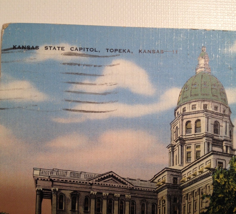 Kansas Postcard 1944 Topeka State Capitol KS Vintage Post Card Etsy