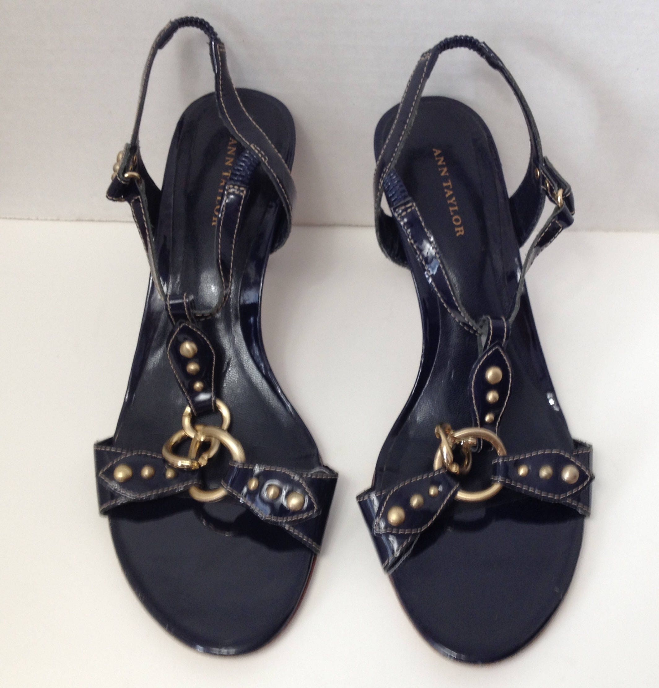 Ann Taylor Shoes Womens Size 8.5 M Navy Blue Slingback