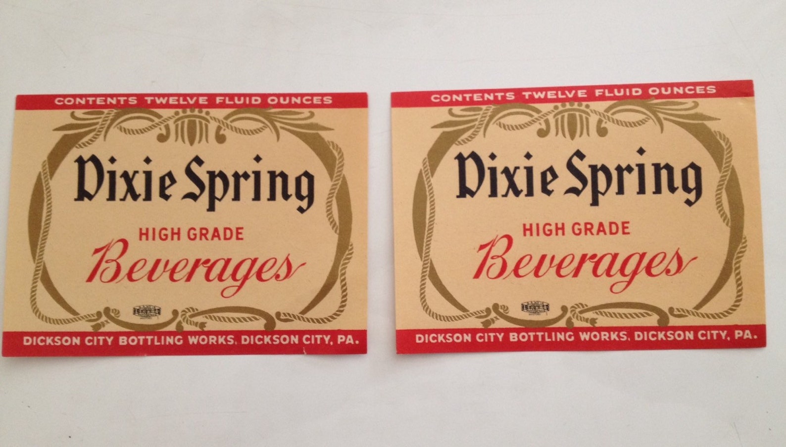 Dixie Spring Label 12 Oz Beverage Bottle Sticker Dickson City Etsy