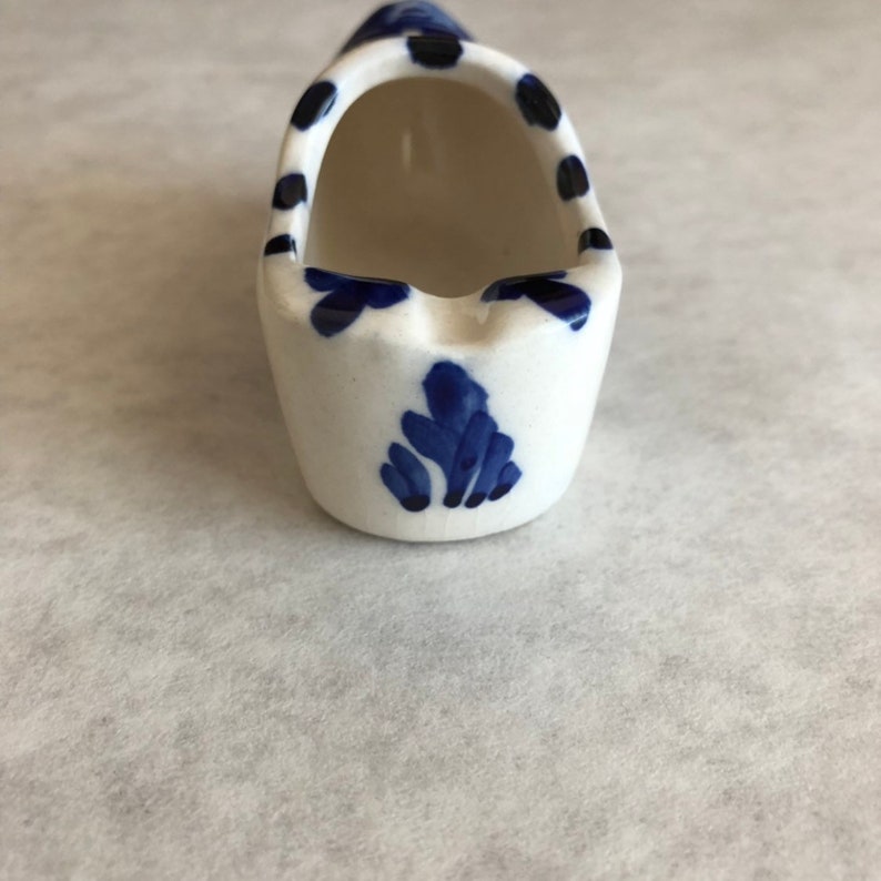 Delft Blue Shoe Vintage Miniature Clog Holland Souvenir Dutch Hand Painted Ashtray