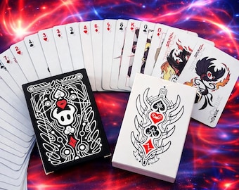 Hollow Knight Playing Cards | Black and White Poker Cards 6x9 cm | Silksong Inspired Deck | Gaming Fan Gift