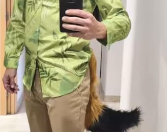 Realistic black wolf tail | Soft faux fur | Cosplay accessory | Trendy animal costume