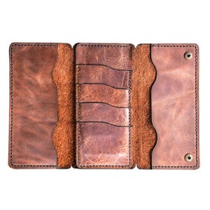 Handmade Leather Long Wallet / Personalized Name and Logo Engraving / Special Gift for Loved Ones / Personalized / Monogrammed Wallet