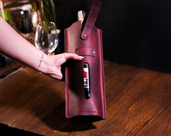 Portabotellas personalizado, bolsa de cuero para botellas, bolsa para bebidas alcohólicas grabada