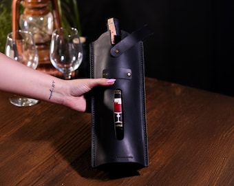 Bolsa de vino personalizada, portabotellas de cuero, estuche grabado personalizado