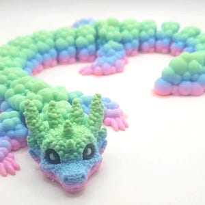 Gegliederter Drachen-Fidget-Spielzeug - 3D gedrucktes posierbares sensorisches Geschenk für Kinder und Erwachsene | Fantasy Regenbogen & Galaxy Drache Dekor