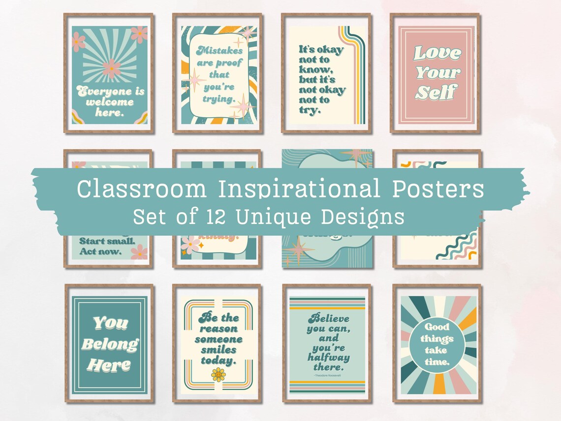 Printable Retro Classroom Motivational Posters | Inspirational Signs ...