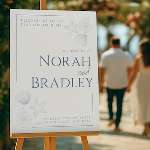 Beach Wedding Welcome Sign | Custom Printable Wedding Sign | Destination Wedding Welcome Sign | Editable Wedding Sign | Beach Wedding Decor