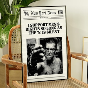 New York News Print Magazine Cover Men Issue Retro Editorial Wall Art Bold Typography Poster Trendy Newspaper Artwork Gallery Decor Print