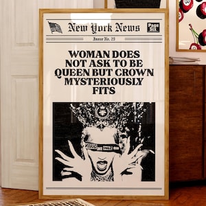 New York News Print Newspaper Poster New York Print Trendy Retro Wall Art Aesthetic Print Home Decor Room Decor Physical Wall Art Print