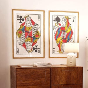 Queen of Playing Card Poster Lucky You Print Trendy Retro Wall Art Gallery Set Preppy Y2K Room Decor Digital Download Wall Art Trendy Print
