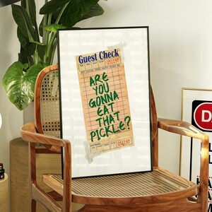 Guest Check Print Trendy Retro Wall Art Funny Guest Check Poster Digital Download Preppy Wall Decor Personalized Quote Aesthetic Wall Print