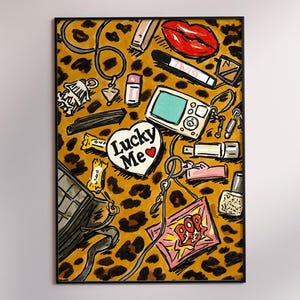 Leopard Print Wall Art Cheetah Poster Retro Maximalist Decor Fashion Girl Preppy Room Y2K Aesthetic Funky Animal Art Digital Download Print