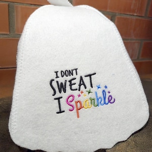 Funny sauna hat with embroidery. Gift for sauna lover.