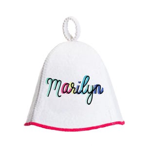 Custom name embroidered banya hat, funny sauna hat gift