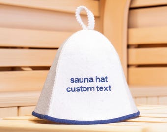 Custom sauna hat wool 100% banya hat personalized with embroidery