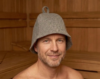 Wool sauna hat XL rustic banya hat, large size for big heads