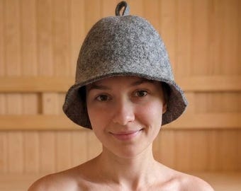 Wool Sauna Hat, Hand Felted Cap Banya Gift