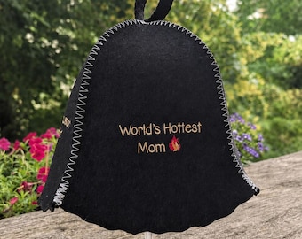Sauna hat with custom text. Sauna Lover Gift