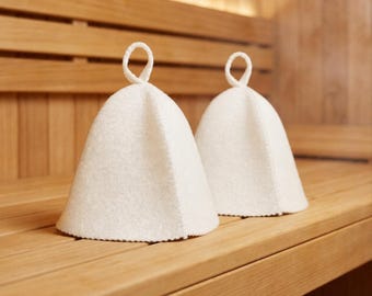 Wool sauna hats for him and her, Sauna beanies for couples