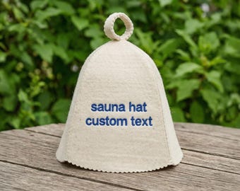 Custom sauna hat wool 100% banya hat personalized with embroidery