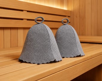 Set of 2 sauna hats for Finnish, Hammam and Russian sauna