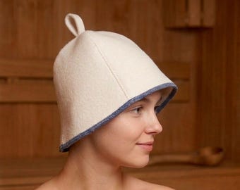 Wool sauna hat with loop