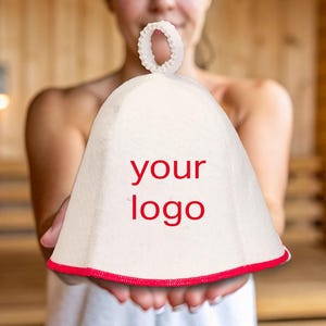 Custom Embroidered Wool Sauna Hat: Personalized Banya Gift