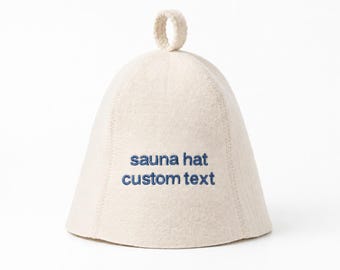 Custom sauna hat wool 100% with your custom text