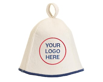 Sauna hat wool 100% with your sauna logo embroidery