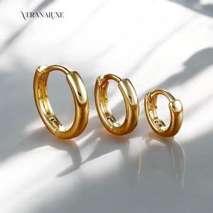 3-Piece Huggie Hoop Earring Set – Tiny Stacking Cartilage Hoops, Sterling Silver & 14K Gold Fill, Gift for Her