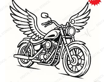 Winged Motorcycle Sticker | Custom Vehicle Decal (Digital Download)