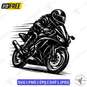 dog Bike Rider SVG Bundle – Racing Motorcycle Clipart, High-Speed Bike SVG – Digital Sportbike Design, Motorbike Racing