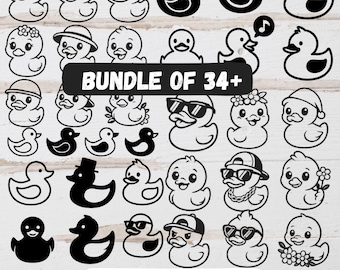 Rubber Duck Vector Set: Baby Duck Clipart, SVG Pack (34+ Designs)