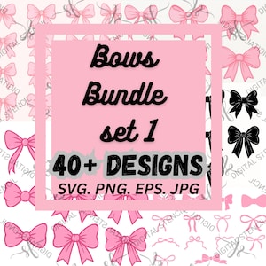 Ribbon kokette Schleife SVG Bundle, Ribbon SVG, Schleife svg, rosa Haarschleife svg, kokette Band SVG, Hand gezeichnete Schleife Clip Art, Boho Ribbon Haarschleife.