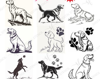 Dog Breed Silhouette Bundle: SVG, PNG, JPG Files (Digital Download)