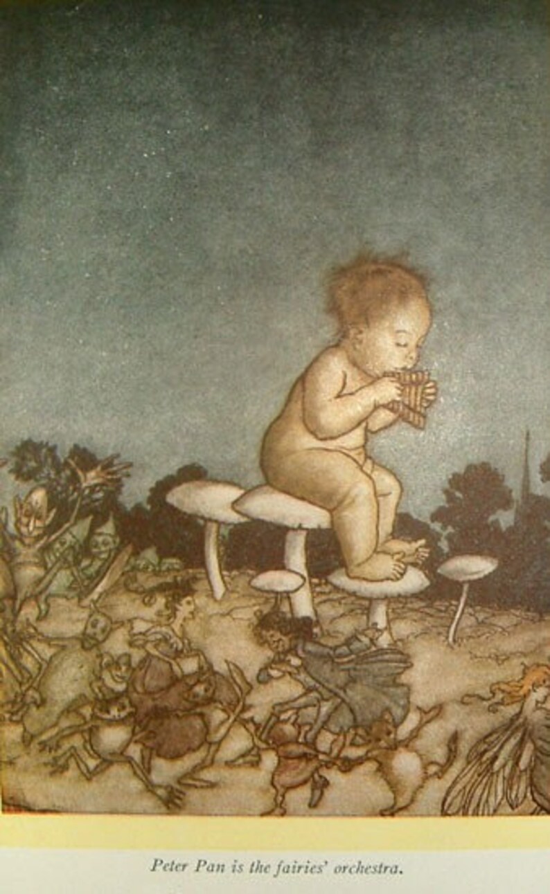 Peter Pan Played His Flute Necklace arthur rackham. Etsy