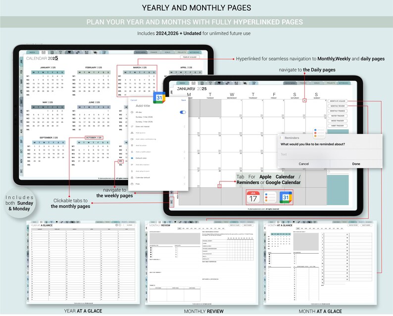 2026-2027 Undated Digital Planner | iPad Goodnotes Notability Planner ...