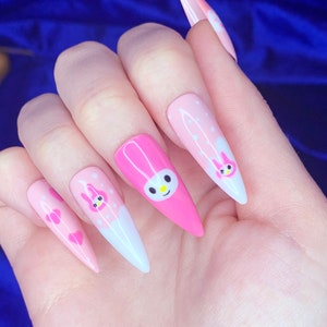 Anime Nails Etsy See our collection full of acrylic coffin nails art designs ideas and get inspired! anime nails etsy