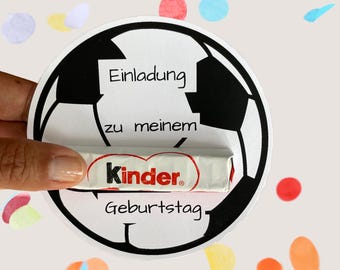 Printable birthday invitation, invitation card for children's birthday, template for printing, football PDF