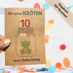 Geburtstagskarte PDF-Druckvorlage, Geldgeschenk Geburtstag, Erstellung kleiner Geschenke,Geburtstagskarte, Mitbringsel, Digitale Datei