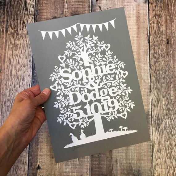Love Luck and Happiness papercutting template|Wedding present Personalised name and date|Commercial Licence|Instant download Wedding gift