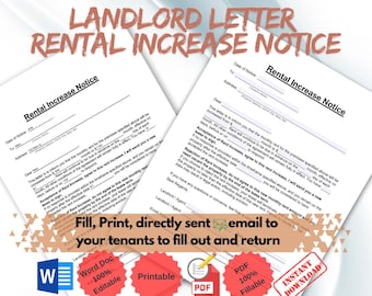 Rent Increase Notice Template: Editable Word & Fillable PDF
