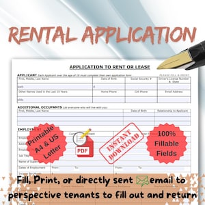 Fillable Rental Application Form: Landlord Tenant Template (PDF)
