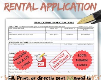 Fillable Rental Application Form: Landlord Tenant Template (PDF)