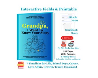 Grandpa's Story Journal: Fillable PDF eBook with Prompts