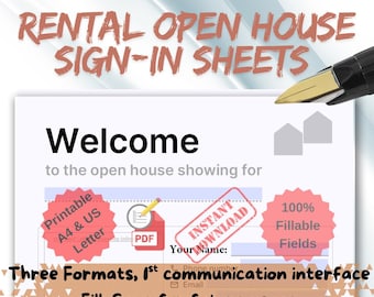 Open House Sign-In Sheet: Rental & Sales Registry (Printable PDF)