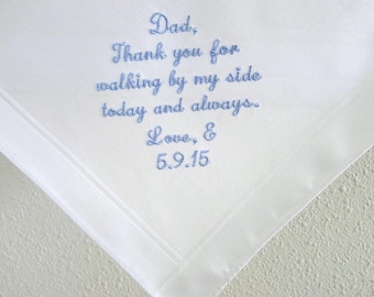 Father of the Bride Handkerchief /Father of the Bride Hankerchief/ Wedding Handkerchief for Dad/ Wedding Gift for Dad